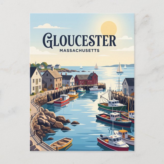 Gloucester, Massachusetts Vykort (Framsida)