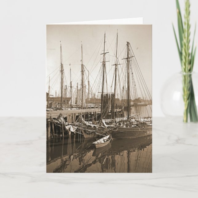 Gloucester Massachusetts Wharf 1905 Kort (Framsida)