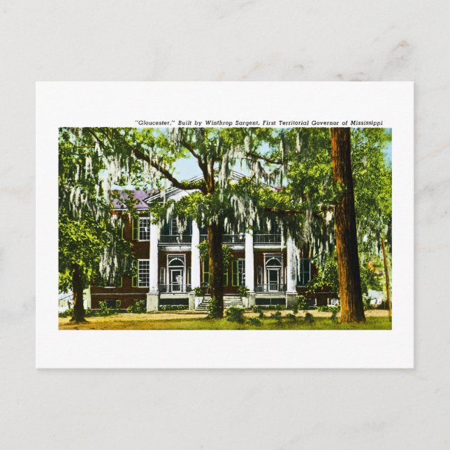 "Gloucester" Mississippi Vintage vykort (Framsida)