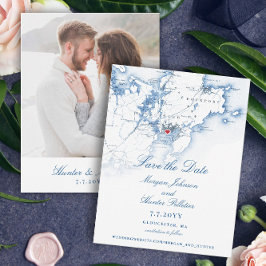 Gloucester MORSA Elegant Navy Bröllop Spara Datumet