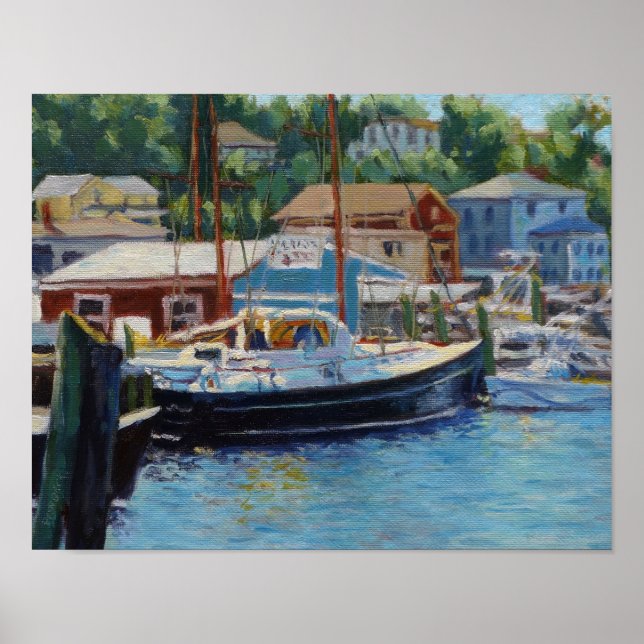 Gloucester Sceniskt Fiskebåtar Poster (Framsidan)
