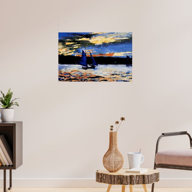 Gloucester Sunset-målning av Winslow Homer Poster (Vardagsrum 3)