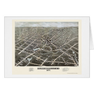 Gloversville panorama- karta för NY - 1875 Hälsningskort