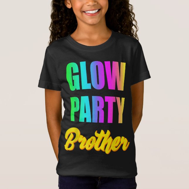 Glow Brother Retro 80s Födelsedagsfest Group Gift T Shirt (Framsida)