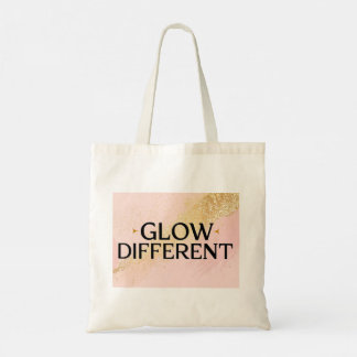 Glow Different Tote Bag - Rosa Guld-offert Tygkasse
