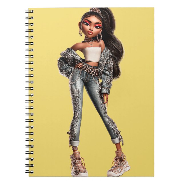 Glow Getter Yellow Spiral Photo Notebook Anteckningsbok (Framsidan)