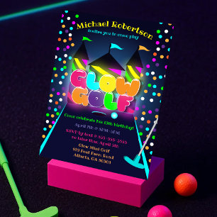 GLOW GOLF PARTY INVITATIONS INBJUDNINGAR