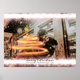 Glow Julgran Star Photo Glitter Poster