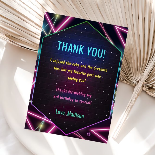 Glow Neon Ljus Födelsedagsfest Inbjudningar (Skapare uppladdad)