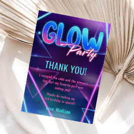 Glow Neon Ljus Födelsedagsfest - tackkort Inbjudningar