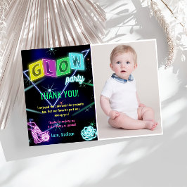 Glow Neon Ljus Födelsedagsfest - tackkort Inbjudningar