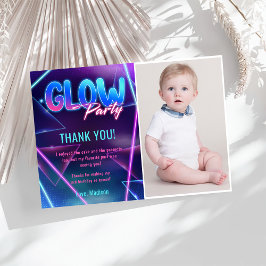 Glow Neon Ljus Födelsedagsfest - tackkort Inbjudningar