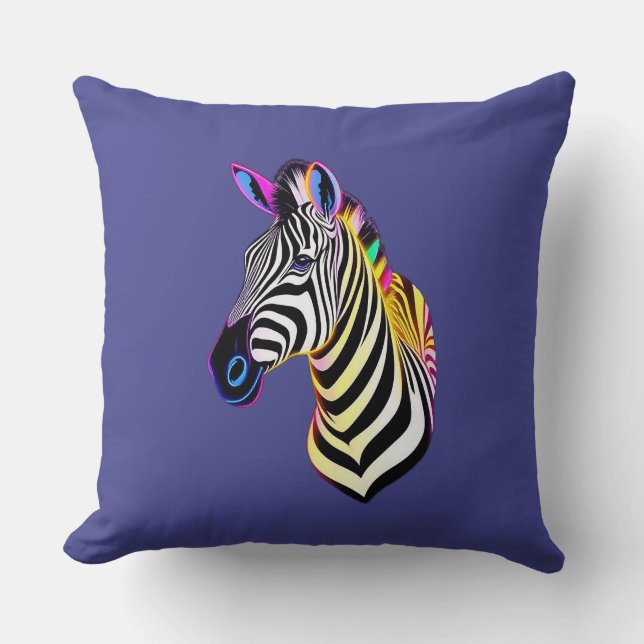 Glow Neon Zebra Kudde (Framsida)