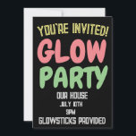 GLOW PARTY BIRTHDAY KIDS ANPASSNINGSBAR INVITATION INBJUDNINGAR<br><div class="desc">GLOW PARTY ANPASSNINGSBAR INVITATIONS</div>