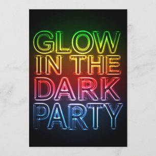 GLOW PARTY glöd i Födelsedagsfesten Mörk Inbjudningar
