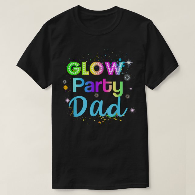 Glow Party Squad Dad Paint Splatter Glow Party Mat T Shirt (Design framsida)