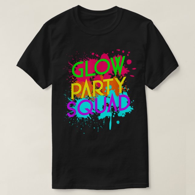 Glow Party Squad Funny Halloween Group T Shirt (Design framsida)
