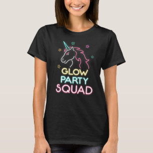 Glow Party Squad Låt oss Glow Crazy Unicorn T Shirt