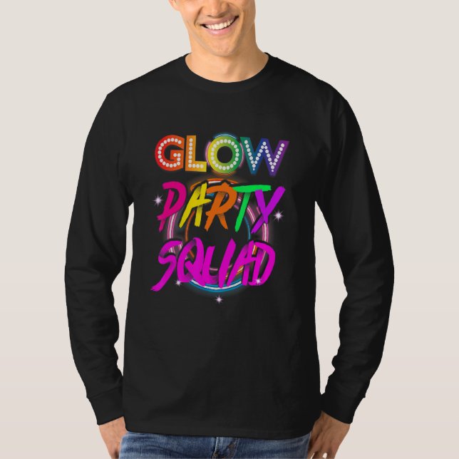 Glow Party Squad Paint Splatter Effect Glow Party T Shirt (Framsida)