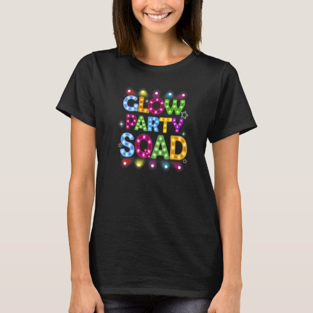 Glow Party Squad Paint Splatter Effect Glow Party  T Shirt (Framsida)