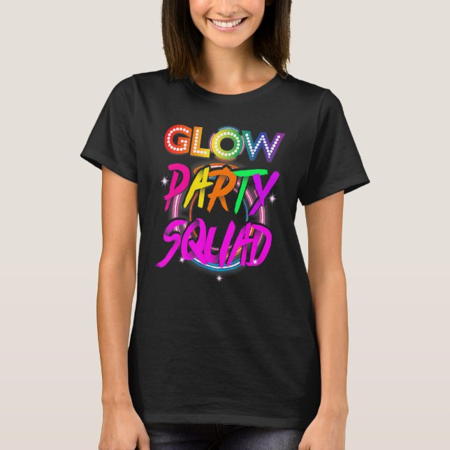 Glow Party Squad  Paint Splatter Effect Glow Party T Shirt (Framsida)