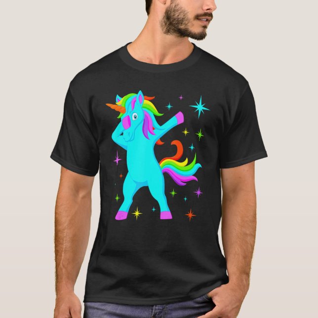 Glow Party Unicorn Squad Neon Ljus Party T Shirt (Framsida)