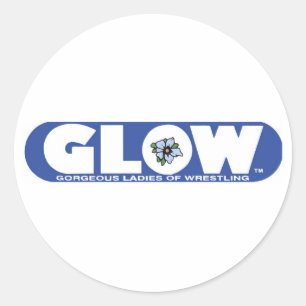 GLOW PIN Blue-Logotyp Runt Klistermärke