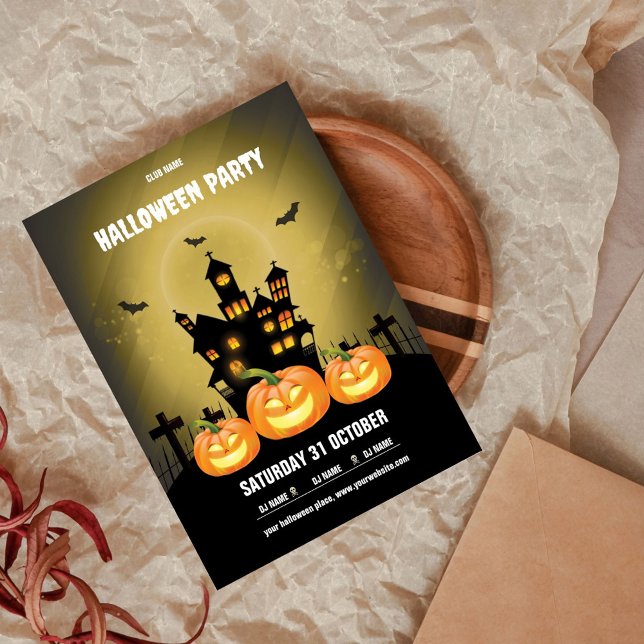 Glow Pumpkin Haunted House Halloween fest Inbjudningar (Skapare uppladdad)