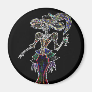Glow Steampunk Catrina Magnet