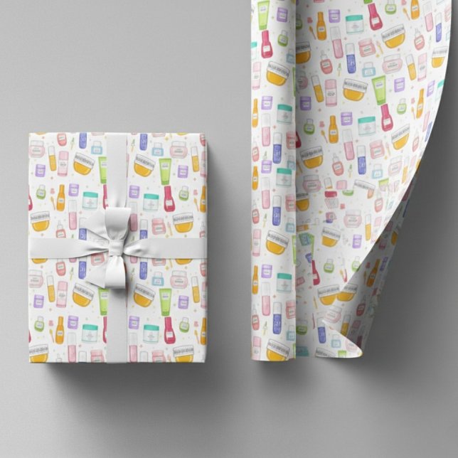 Glow Up Skincare Gift Wrapping Paper Roll Presentpapper (Skapare uppladdad)