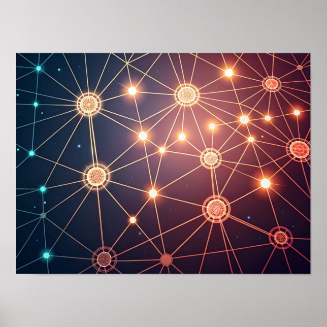 Glowing Abstrakt Neural Network Poster (Framsidan)