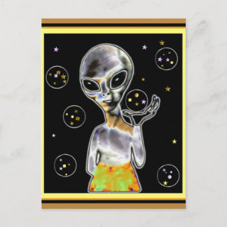 Glowing Alien Vykort