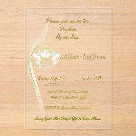 Glowing Angels baptism invitation