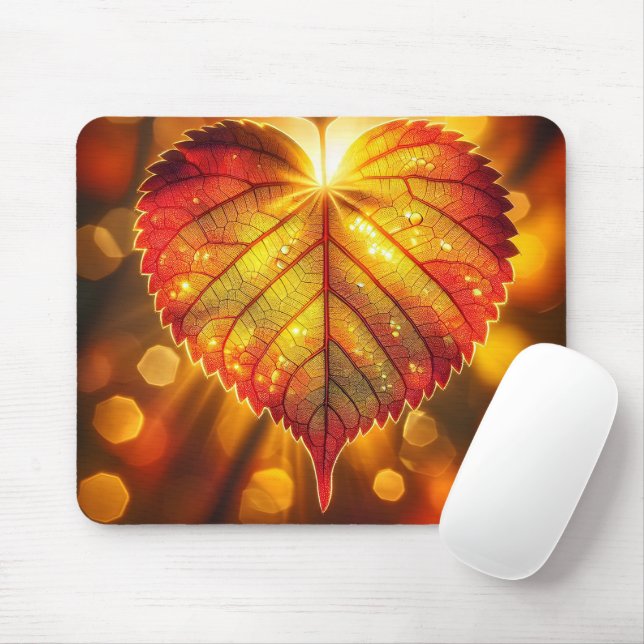 Glowing Autumn Heart Löv Musmatta (Med mus)