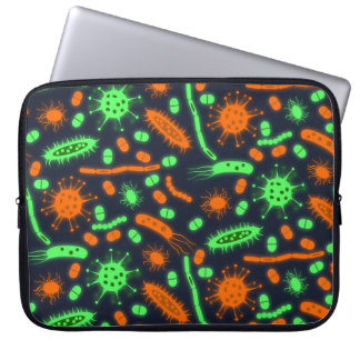Glowing Bacteria Microorganism toxic orange green Laptop Fodral