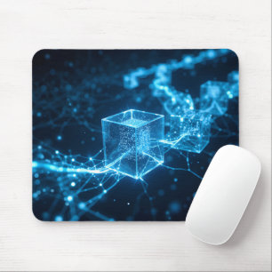 Glowing Blockchain Väg Musmatta
