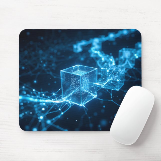 Glowing Blockchain Väg Musmatta (Med mus)