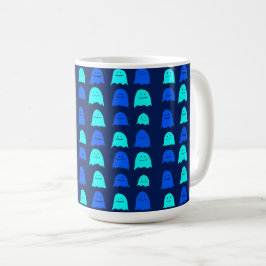 Glowing Blue Halloween Spöken Kaffemugg