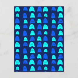 Glowing Blue Halloween Spöken Vykort