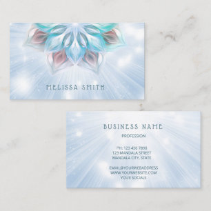 Glowing Blue Turkvoise Mandala Visitkort