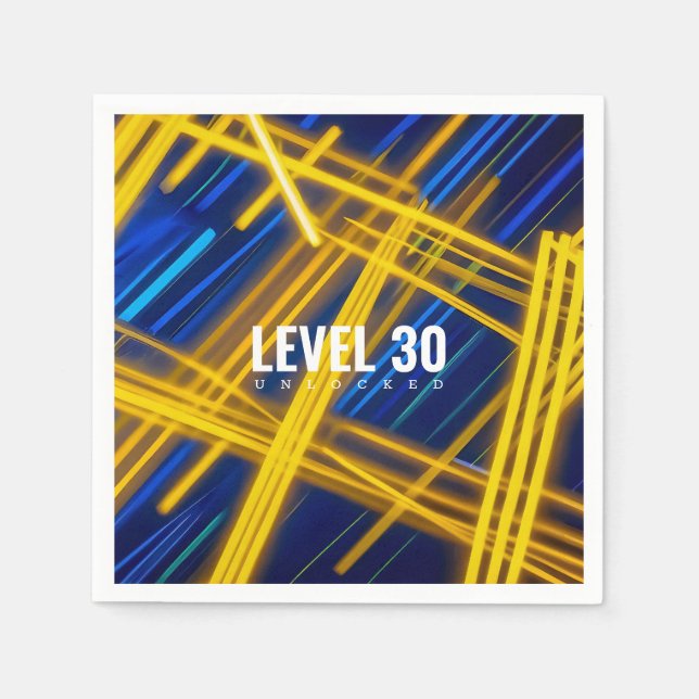 Glowing Bright Cyan Yellow Chaotic Light Lines Pappersservett (Framsidan)