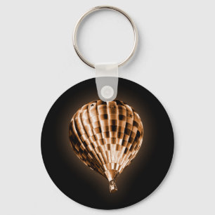 Glowing Bronze Luftballong Black Nyckelring