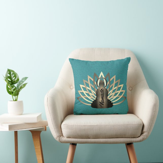 Glowing Buddha Lotus Namaste Kudde (Stol)