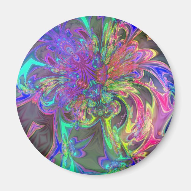 Glowing Burst of Färg - Teal & Violet Deva Magnet (Framsidan)