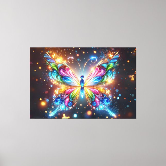 Glowing Butterfly Canvastryck (Framsida)