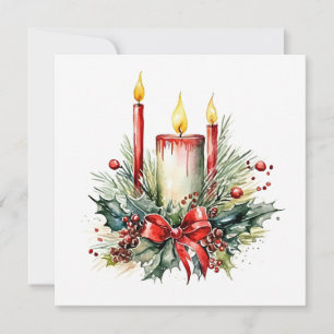 "Glowing Candles & Silent Natt: Serene Jul Anteckningskort