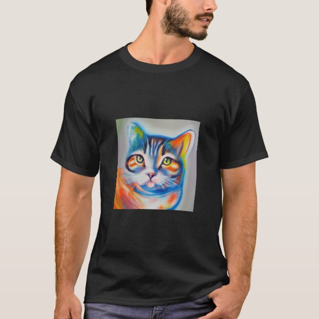 Glowing Cat T Shirt (Framsida)