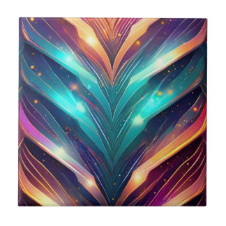 Glowing Chevron Number 4 Kakelplatta