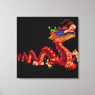 Glowing Chinese Parad Dragon Canvastryck
