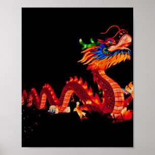 Glowing Chinese Parad Dragon Poster